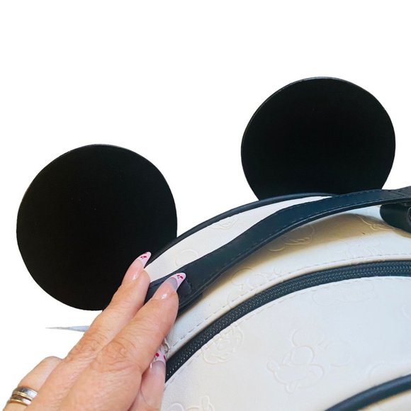 NEW Disney Mickey Mouse Embossed Backpack Faux Leather Mickey Mouse Ears - Picture 4 of 14
